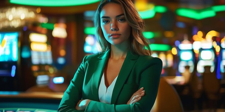 Tampilan virtual entertainment dengan grafis modern dan pemain berinteraksi